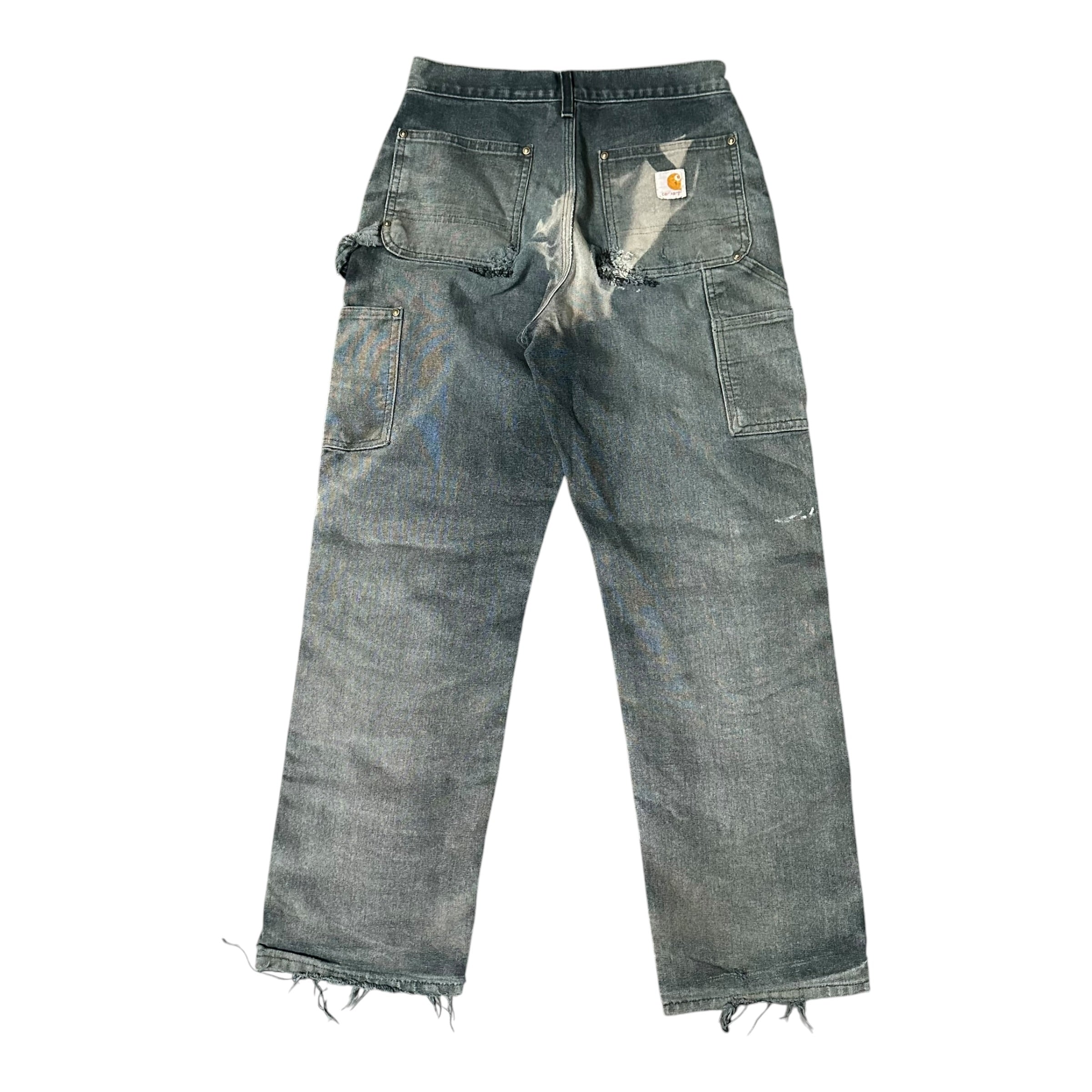 Vintage Carhartt Black/Bleached Distressed Double Knee(28x28)