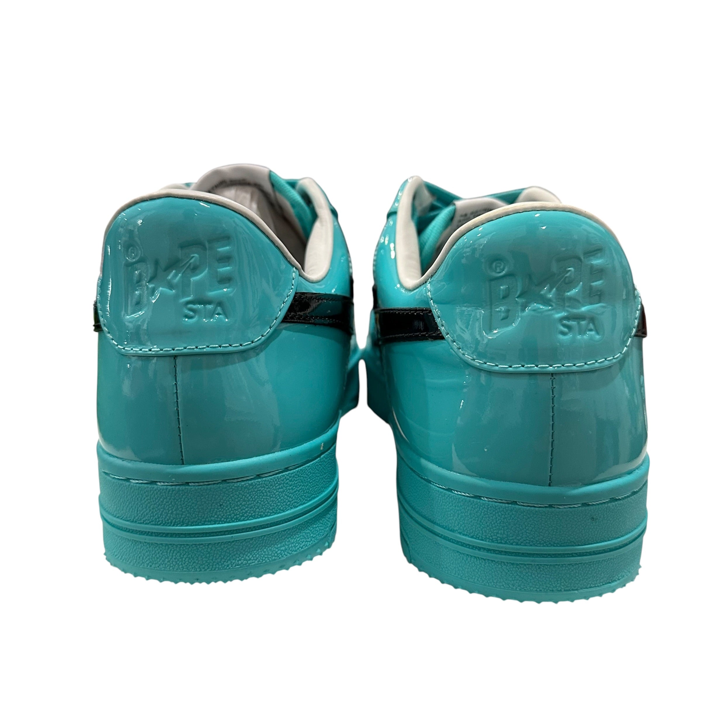 NEW Bape Sta Teal Patent Leather Sneakers