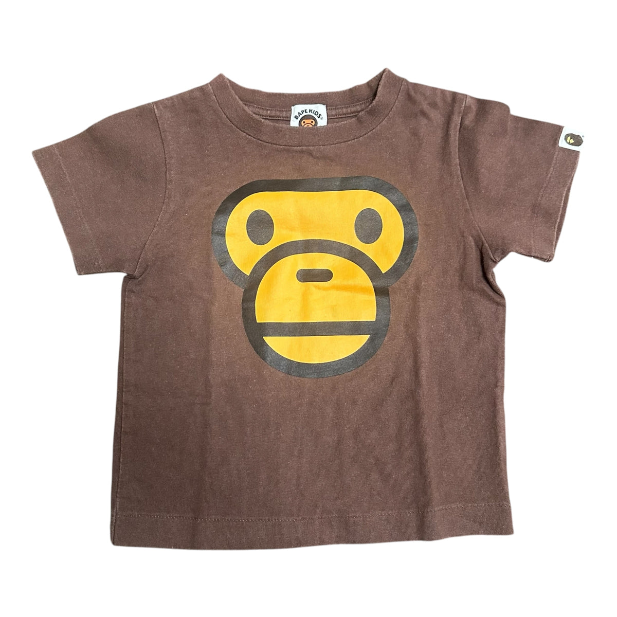 kids BAPE Baby Milo Face Brown Tee