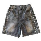 Vale Lives Black Rhinestone Denim Shorts