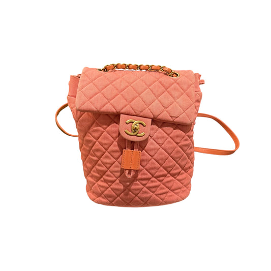 Chanel Washed Denim Quilted Small Urban Spirit Backpack Orange