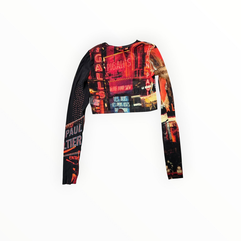 Jean Paul Gaultier Pigalle Mesh Long-Sleeve Crop Top