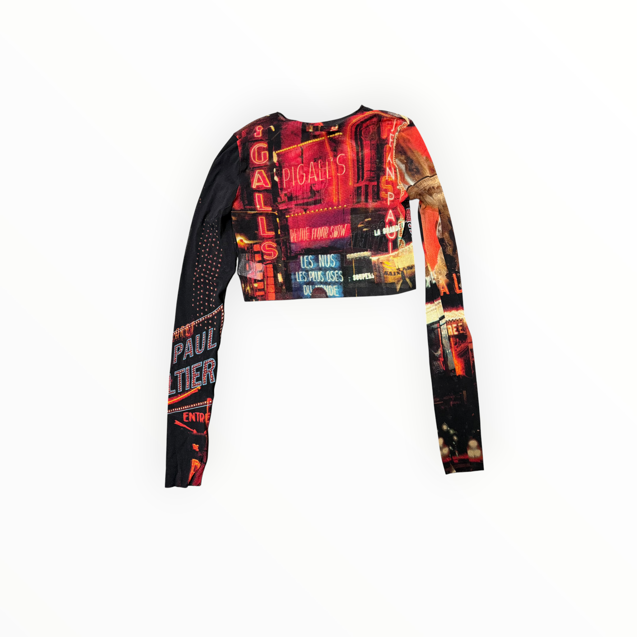 Jean Paul Gaultier Pigalle Mesh Long-Sleeve Crop Top