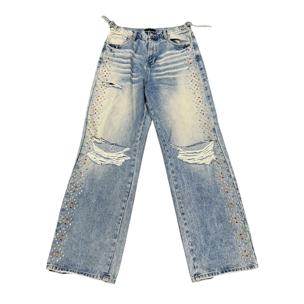 HMDD Rhinestone Baggy Denim