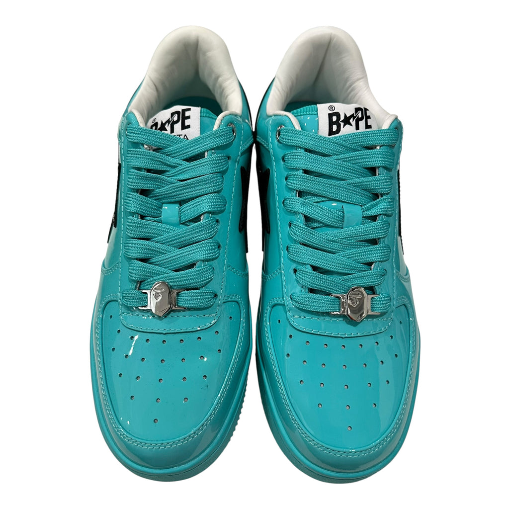 NEW Bape Sta Teal Patent Leather Sneakers