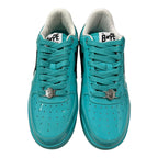 NEW Bape Sta Teal Patent Leather Sneakers