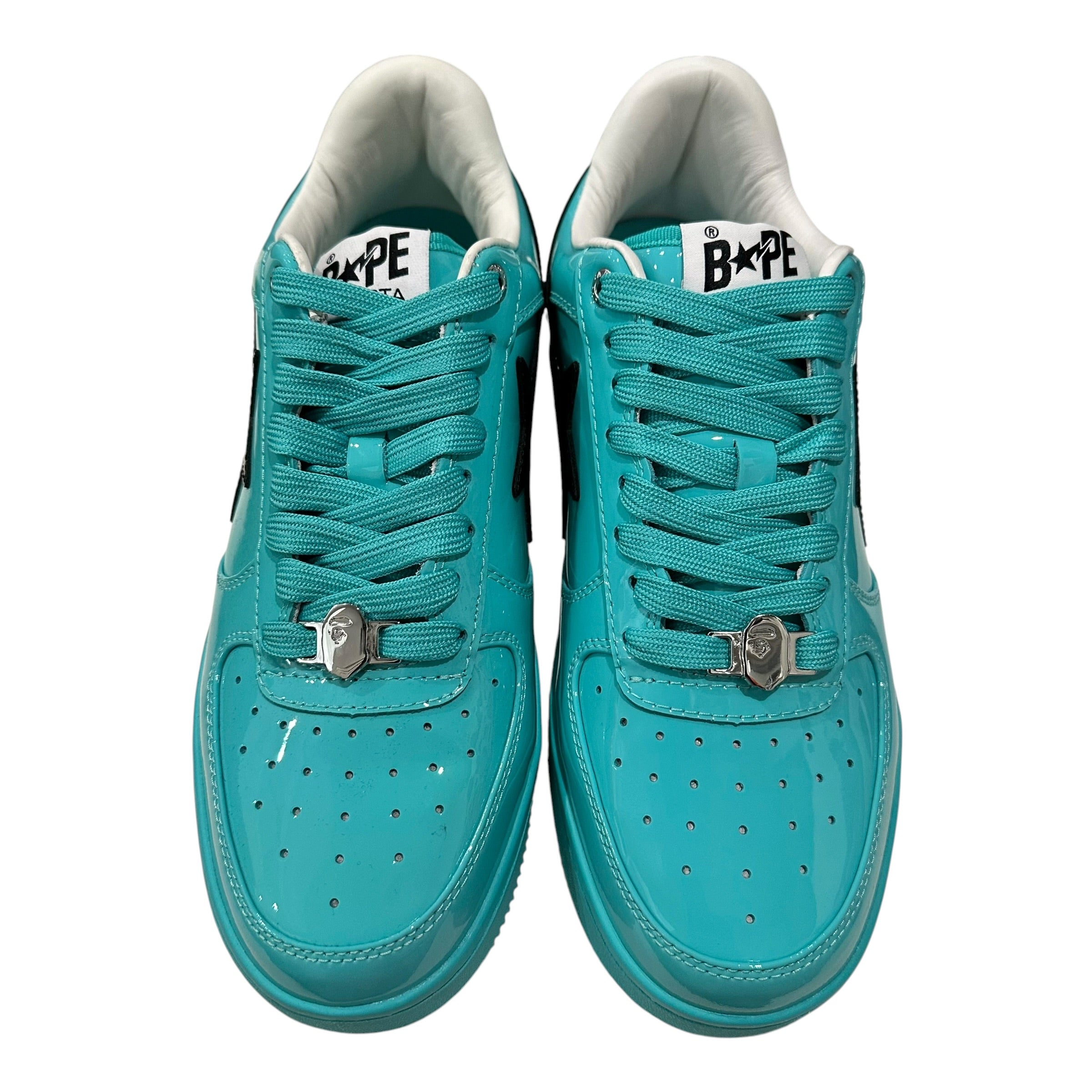 NEW Bape Sta Teal Patent Leather Sneakers