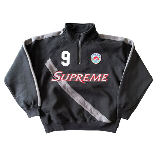 SUPREME EQUIPE HALF ZIP SWEATSHIRT BLACK (KMYOVC)