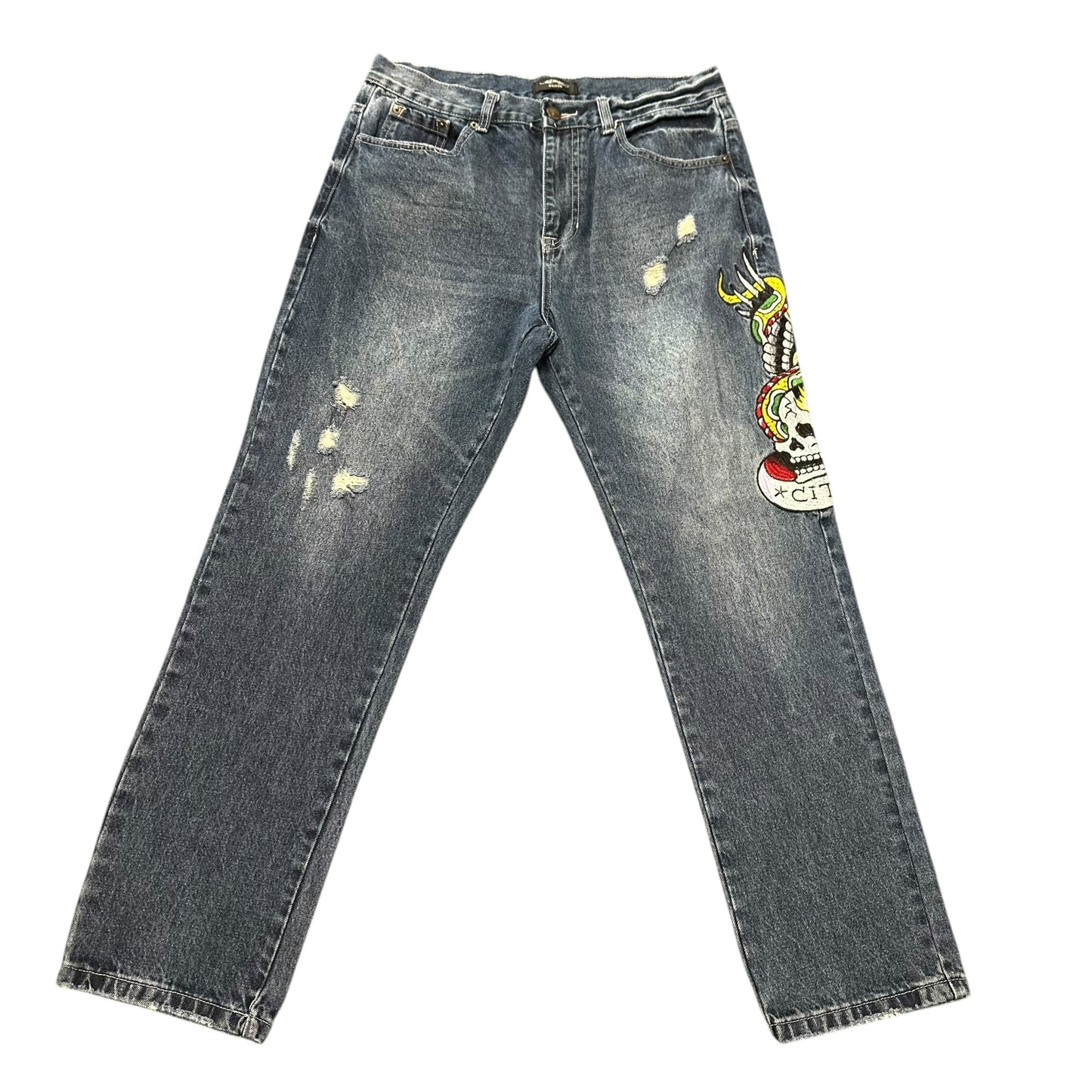 Ed Hardy Denim Skull Pants