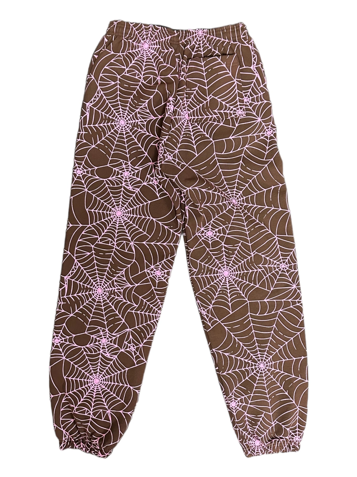 Sp5der Brown/Pink Webbed Sweatpants