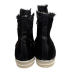 Rick Owens Black Pony Hair Ramone High Sneakers