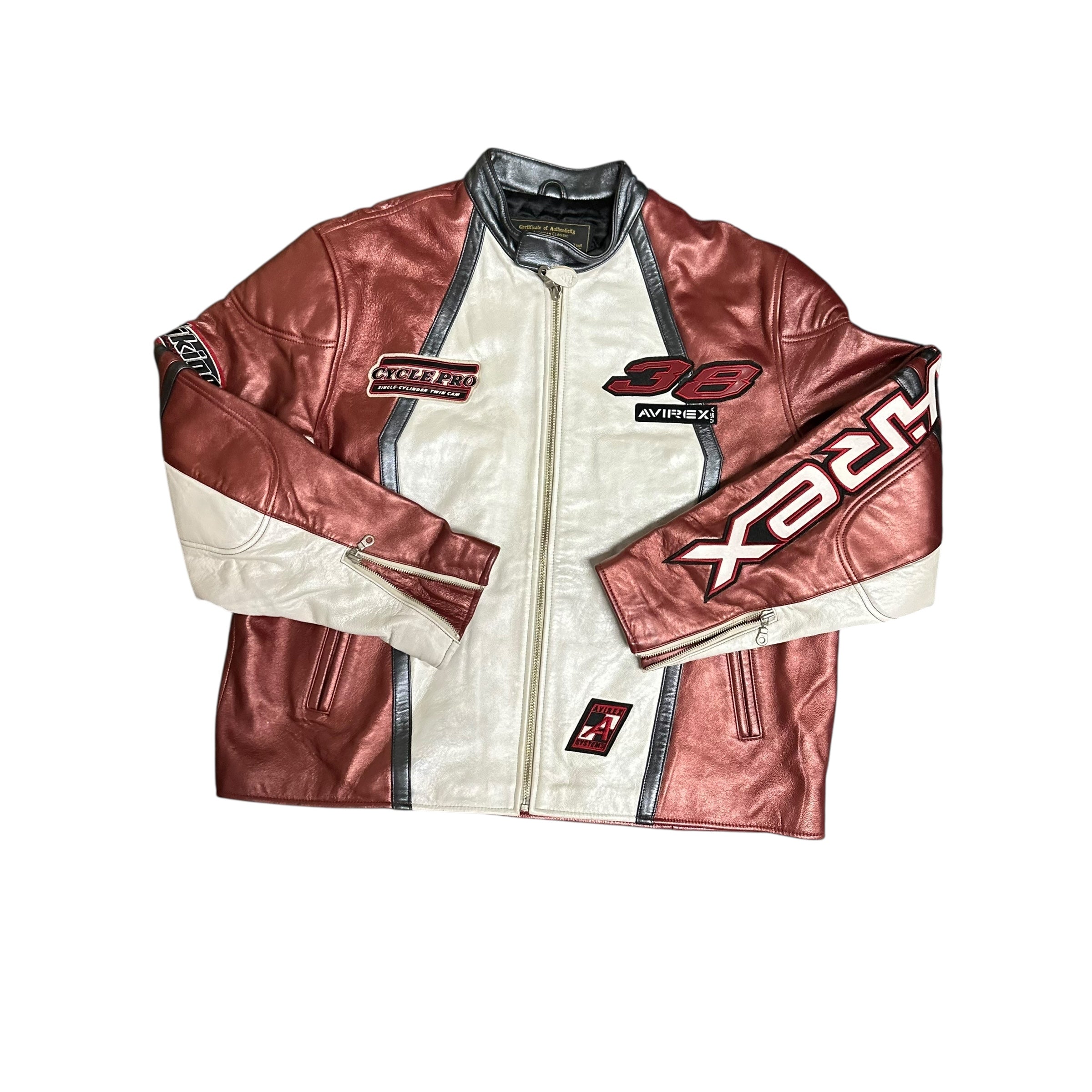 Avirex Rose Gold/Cream Moto Jacket