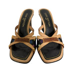 Louis Vuitton Black Monogram Multicolor Wedge Sandals