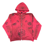 Balenciaga Red Graffiti Tattoo Jacket