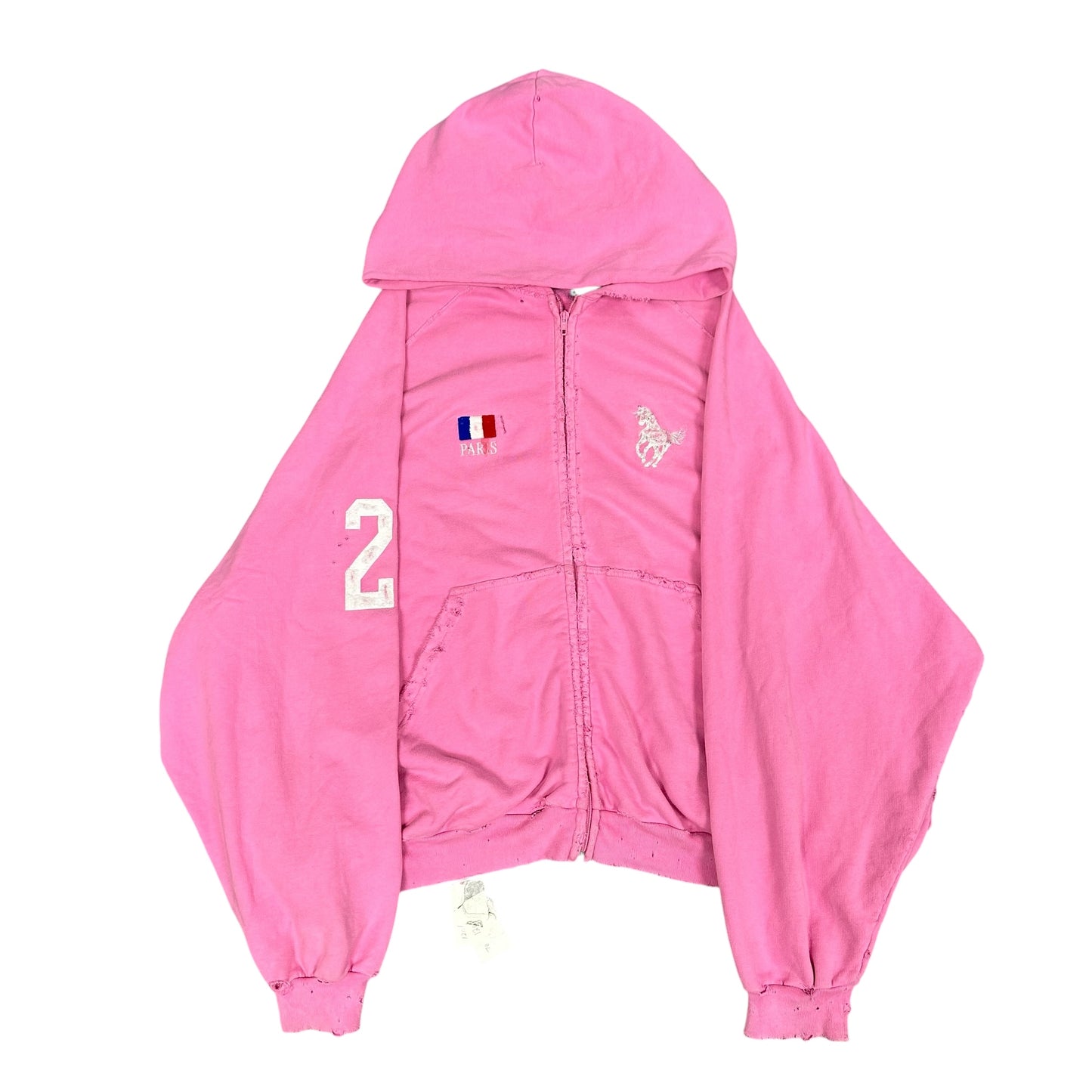 Balenciaga Runway Distressed Pink Polo Hoodie