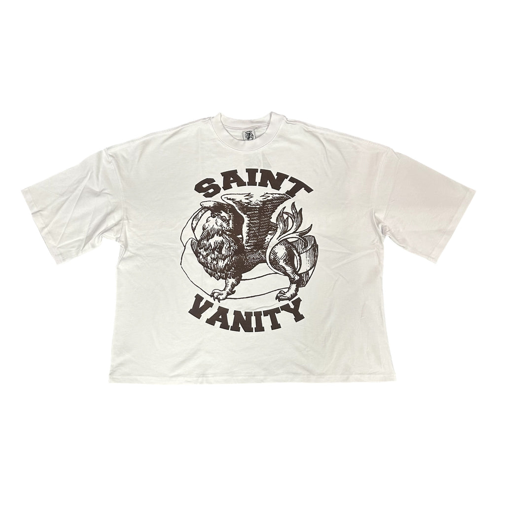 Saint Vanity Brown Logo Tee White