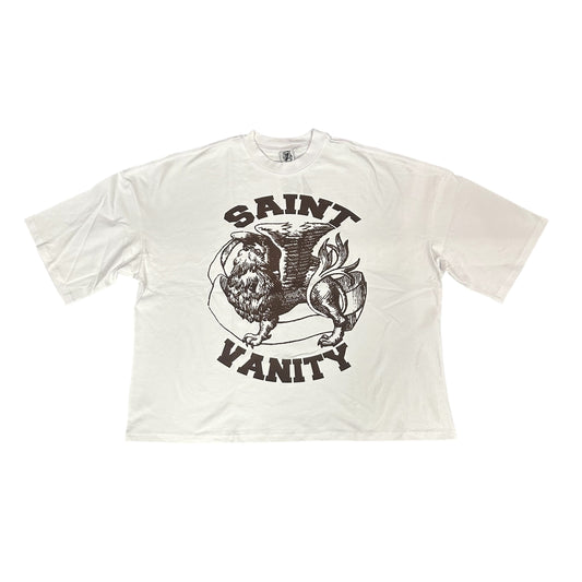 Saint Vanity Brown Logo Tee White