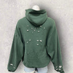 Balenciaga Distressed Hoodie Green