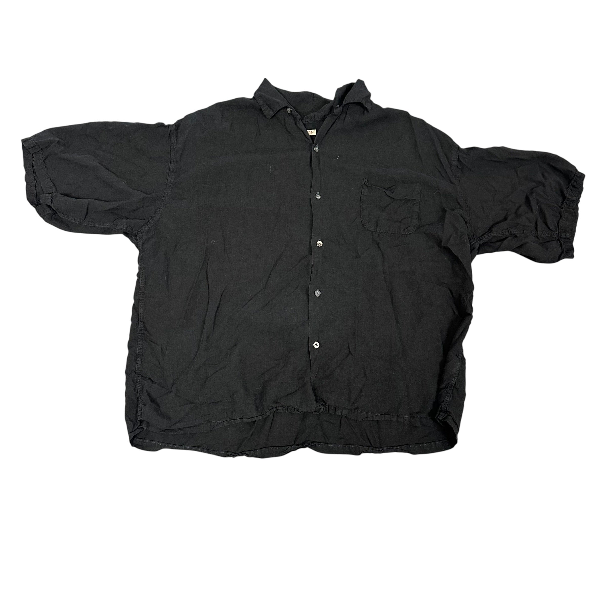 Kapital Black Linen Button Up Shirt
