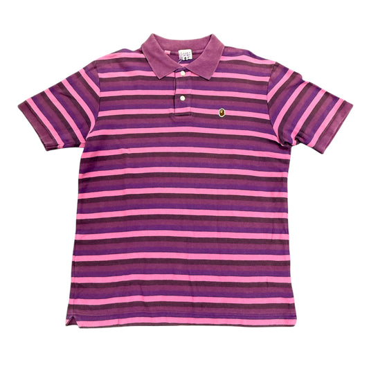 Bape Purple Striped Polo