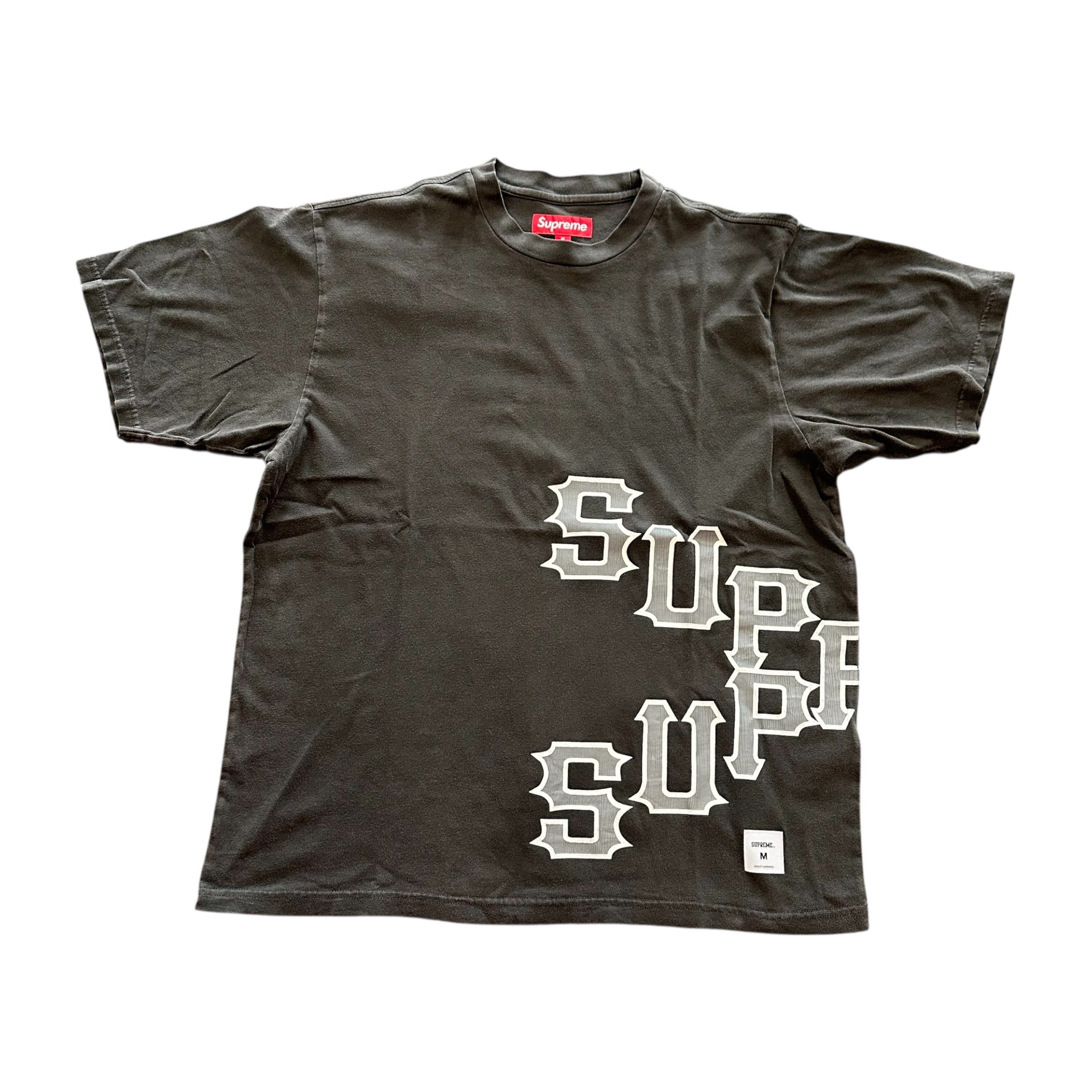 NEW Supreme Cracked Spellout Black Tee