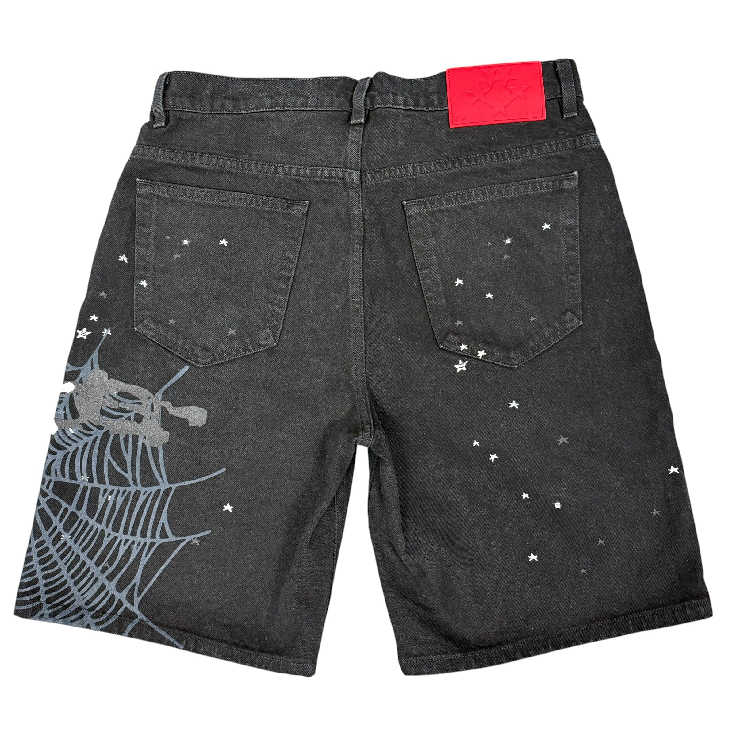 Sp5der Heavy Web Denim Shorts