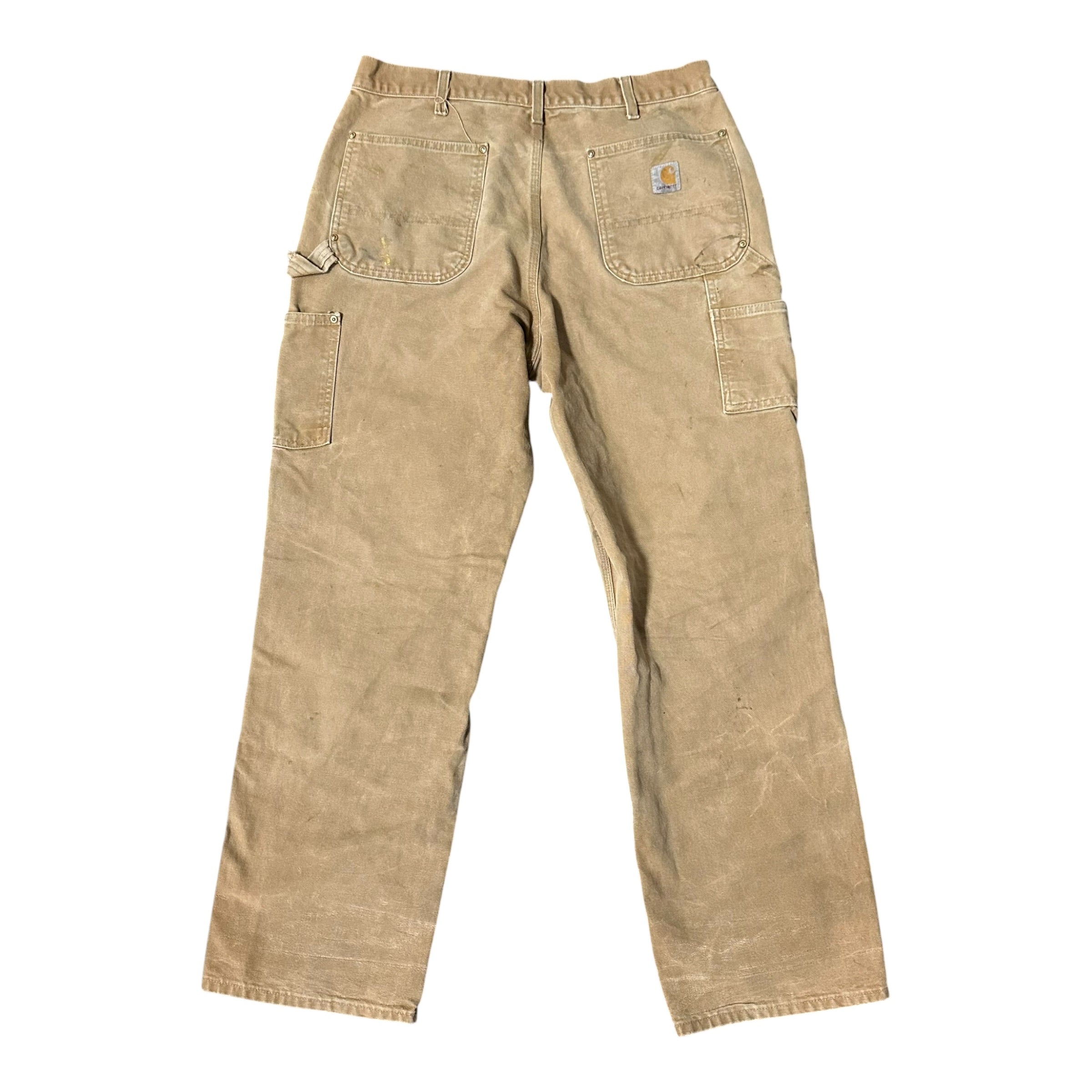 Vintage Carhartt Khaki/Black Distressed Double Knee(36x32)