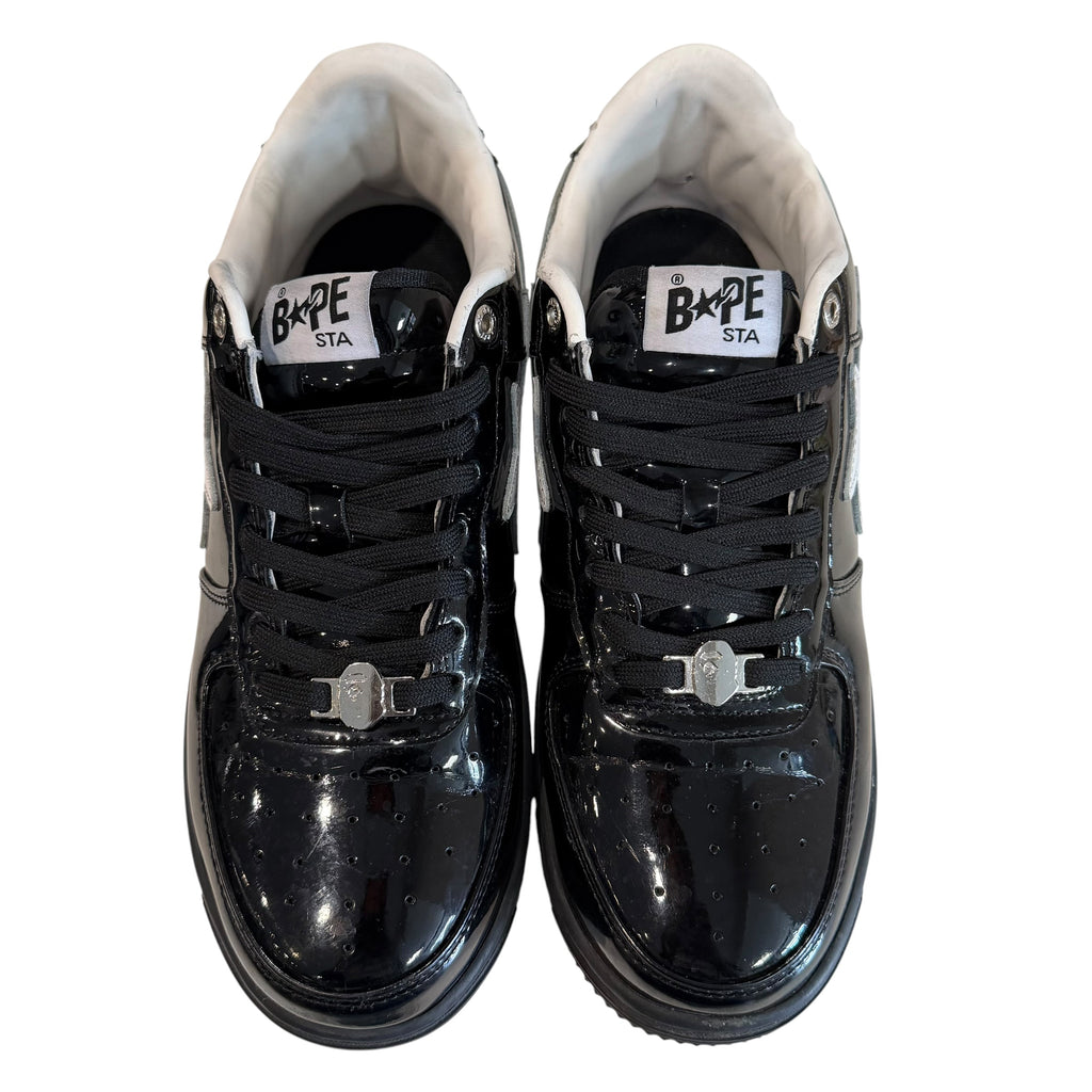 Bape Sta Patent Blk/Wht Sneakers (No Box)