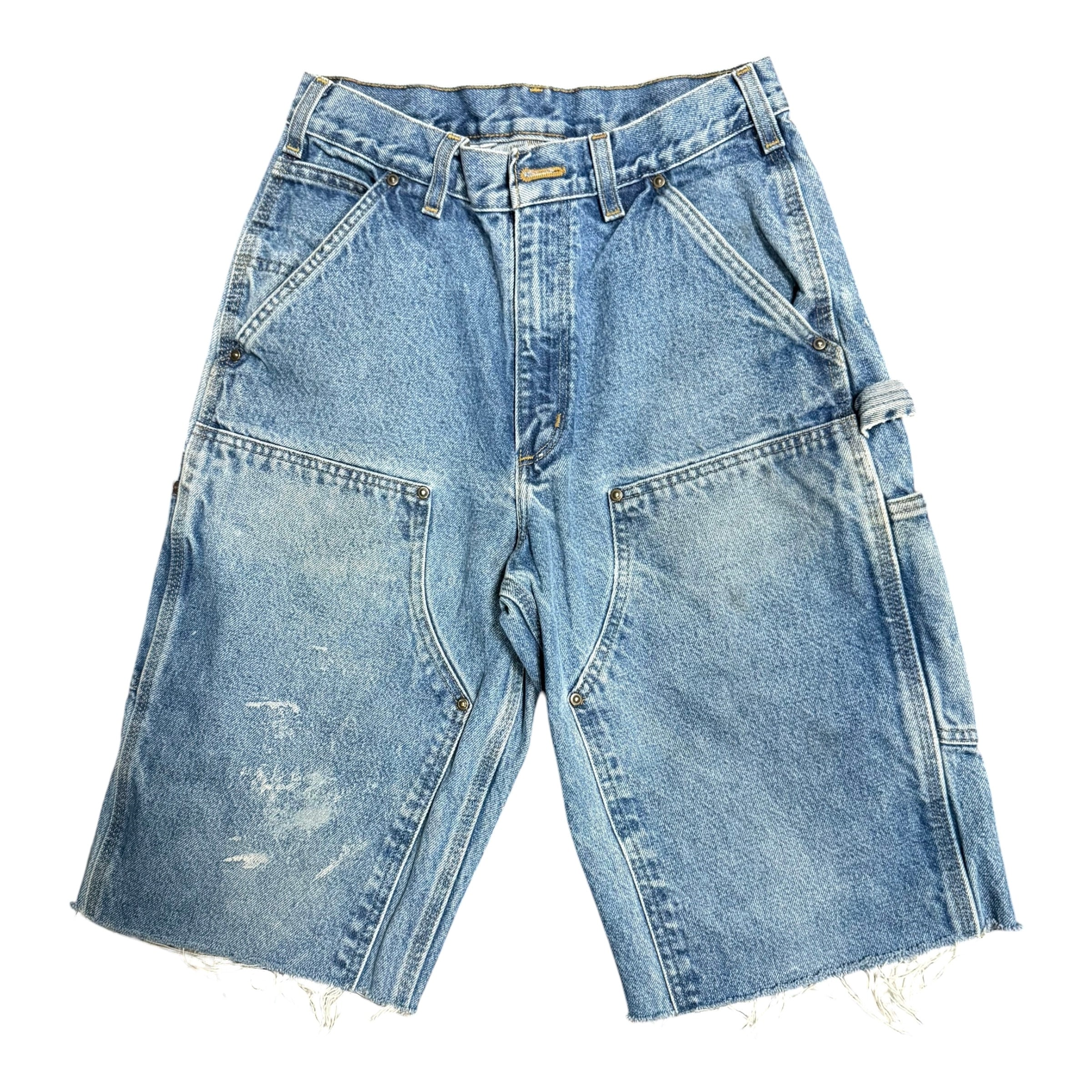 Vintage Carhartt Blue Faded Double Knee Shorts(30)