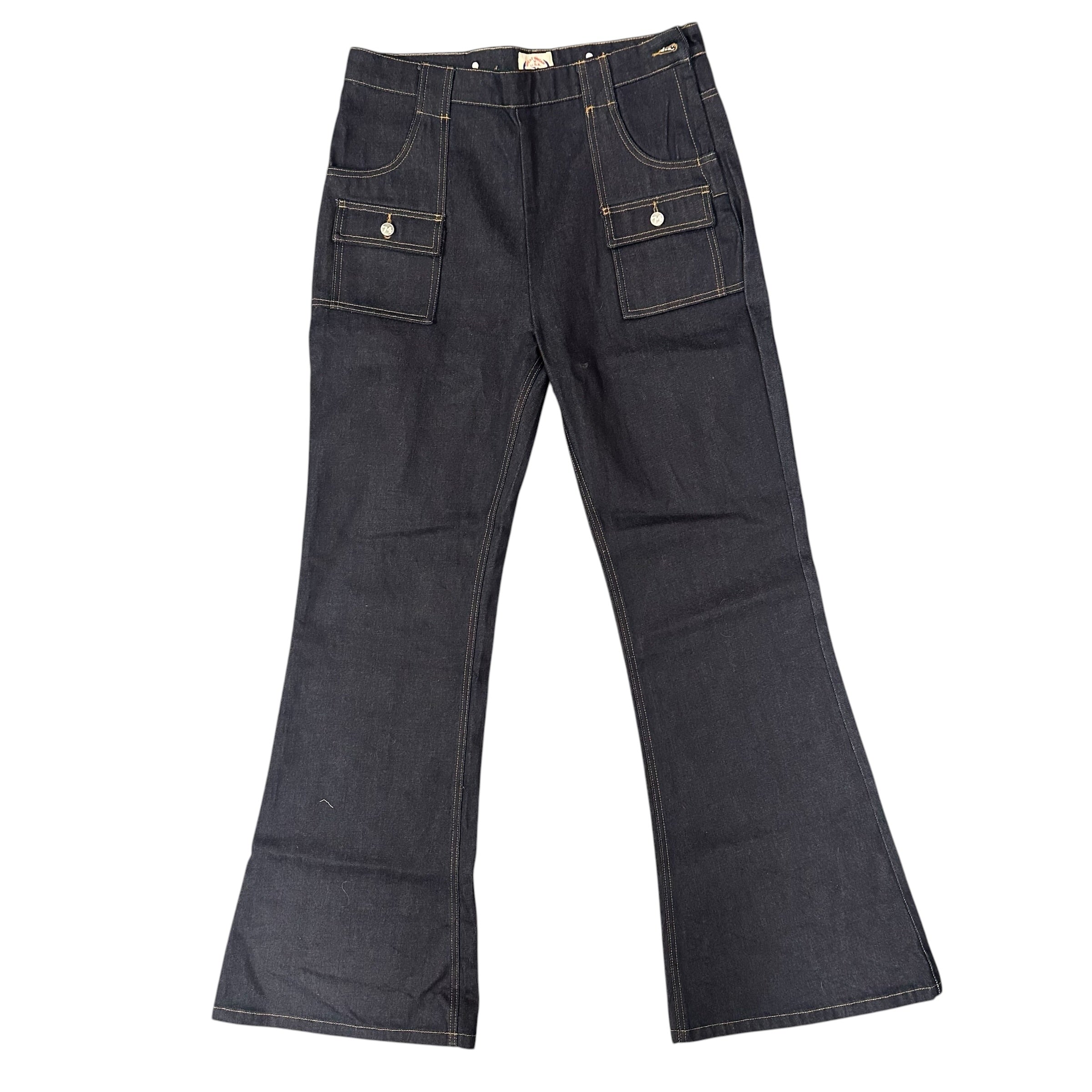 74 Flared Cargo Indigo Denim￼