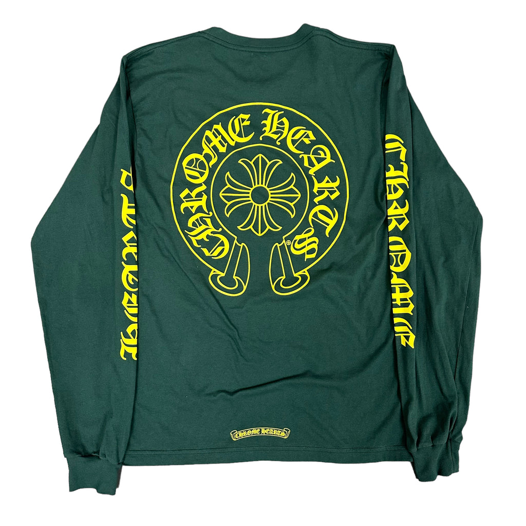 Green Chrome Hearts Scroll L/S Tee