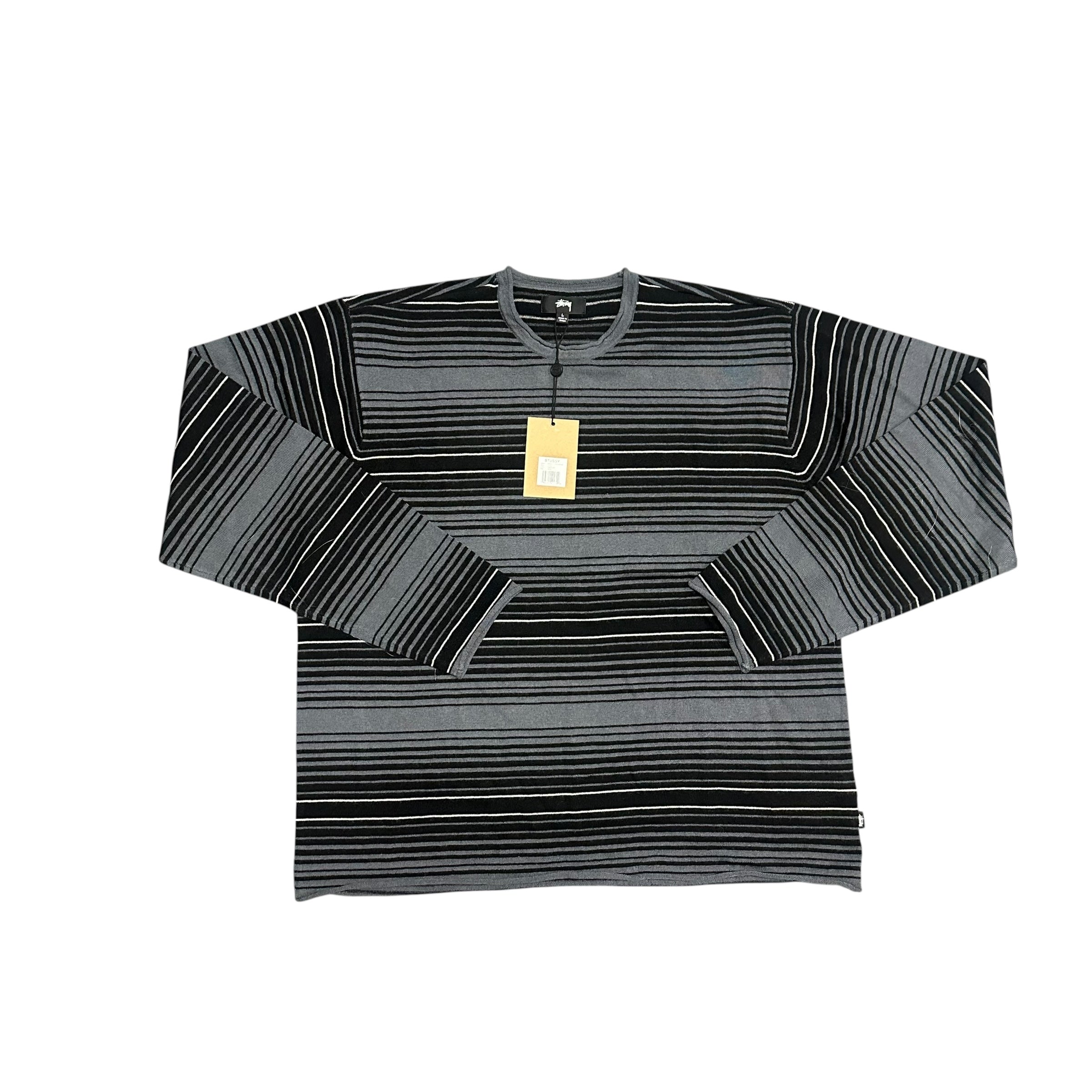 Stussy Gray Striped L/S