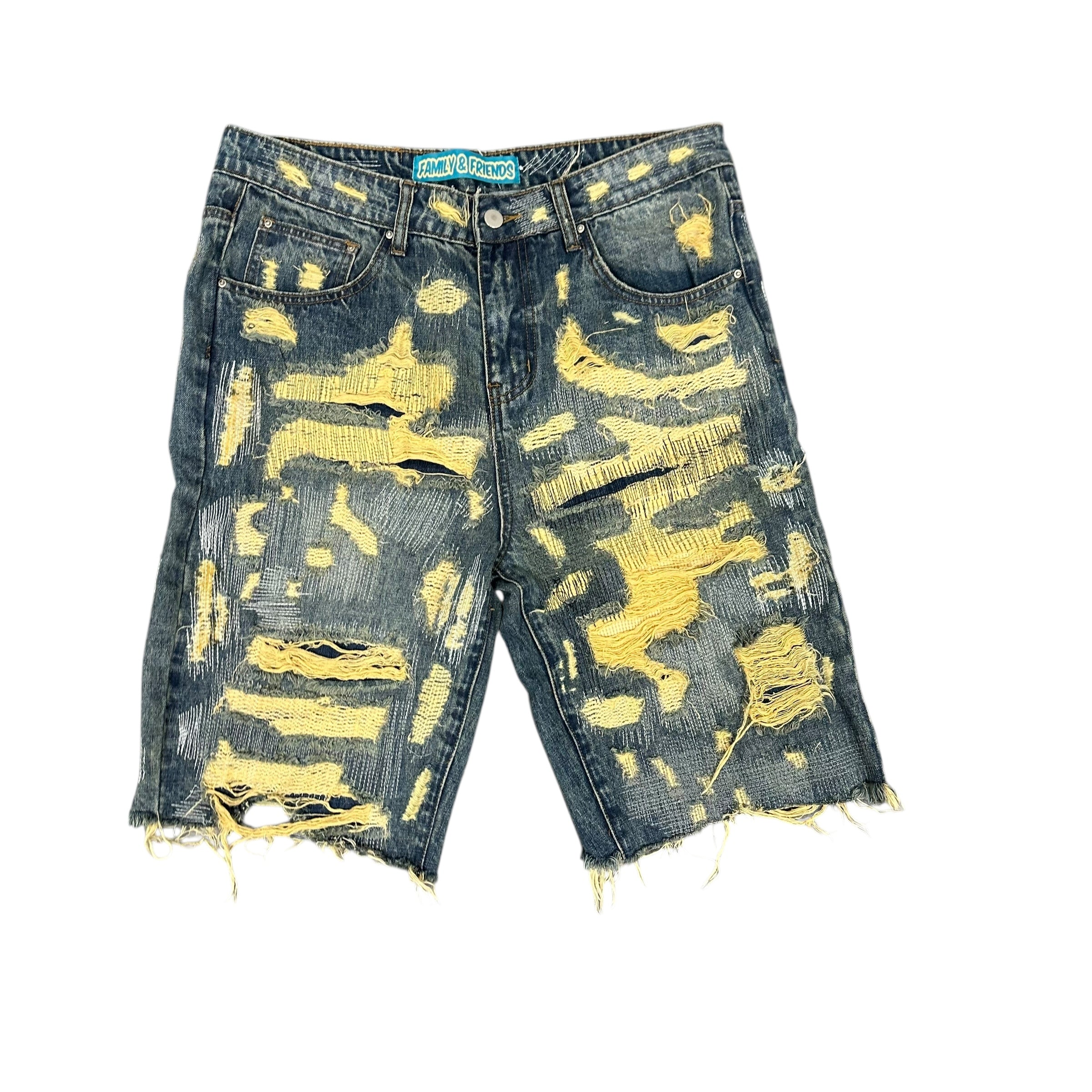 Family & Friends Born Stitch Denim Shorts