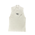 Diesel White Ribbed Tank Top