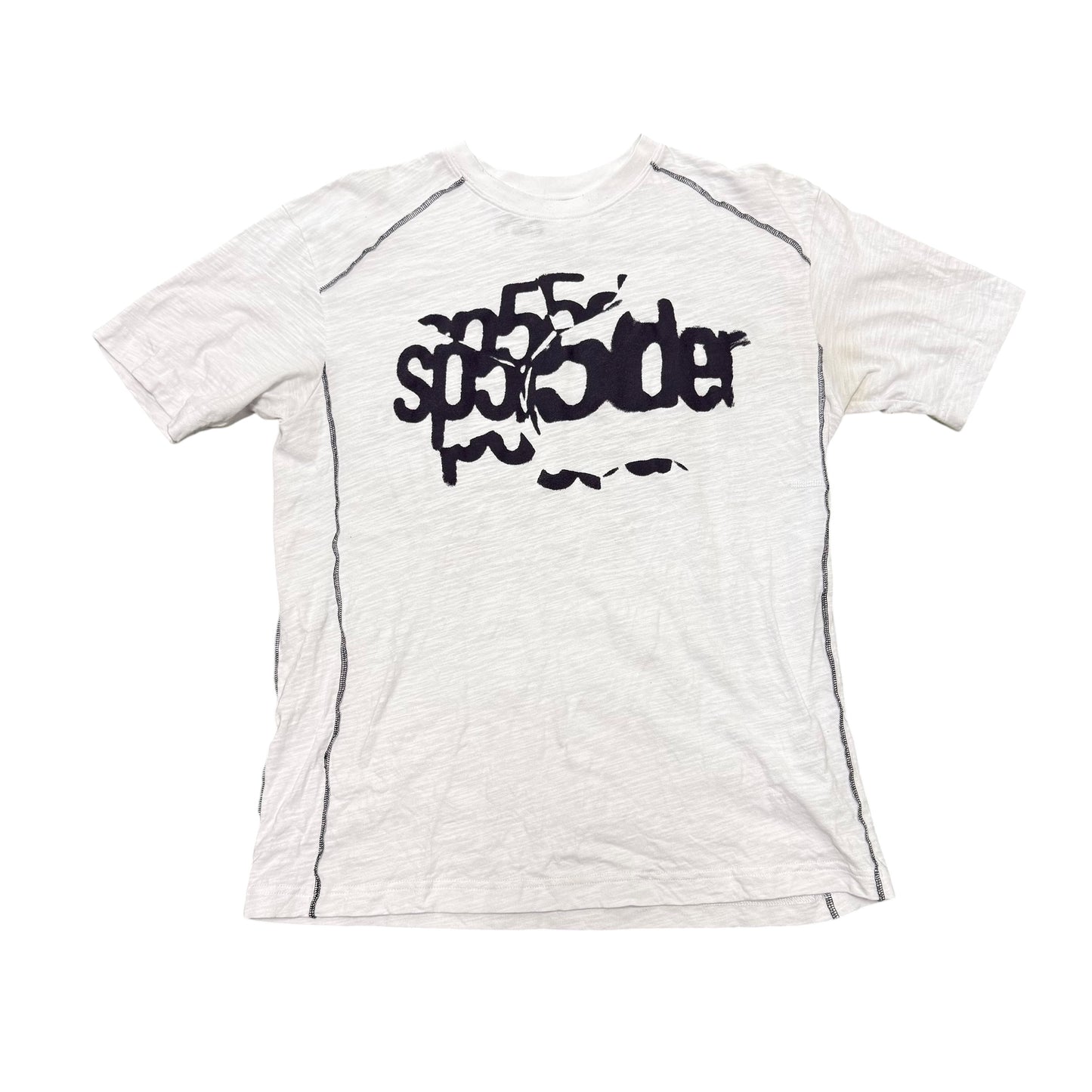 Sp5der SS25 Contrast Stitch Tee White