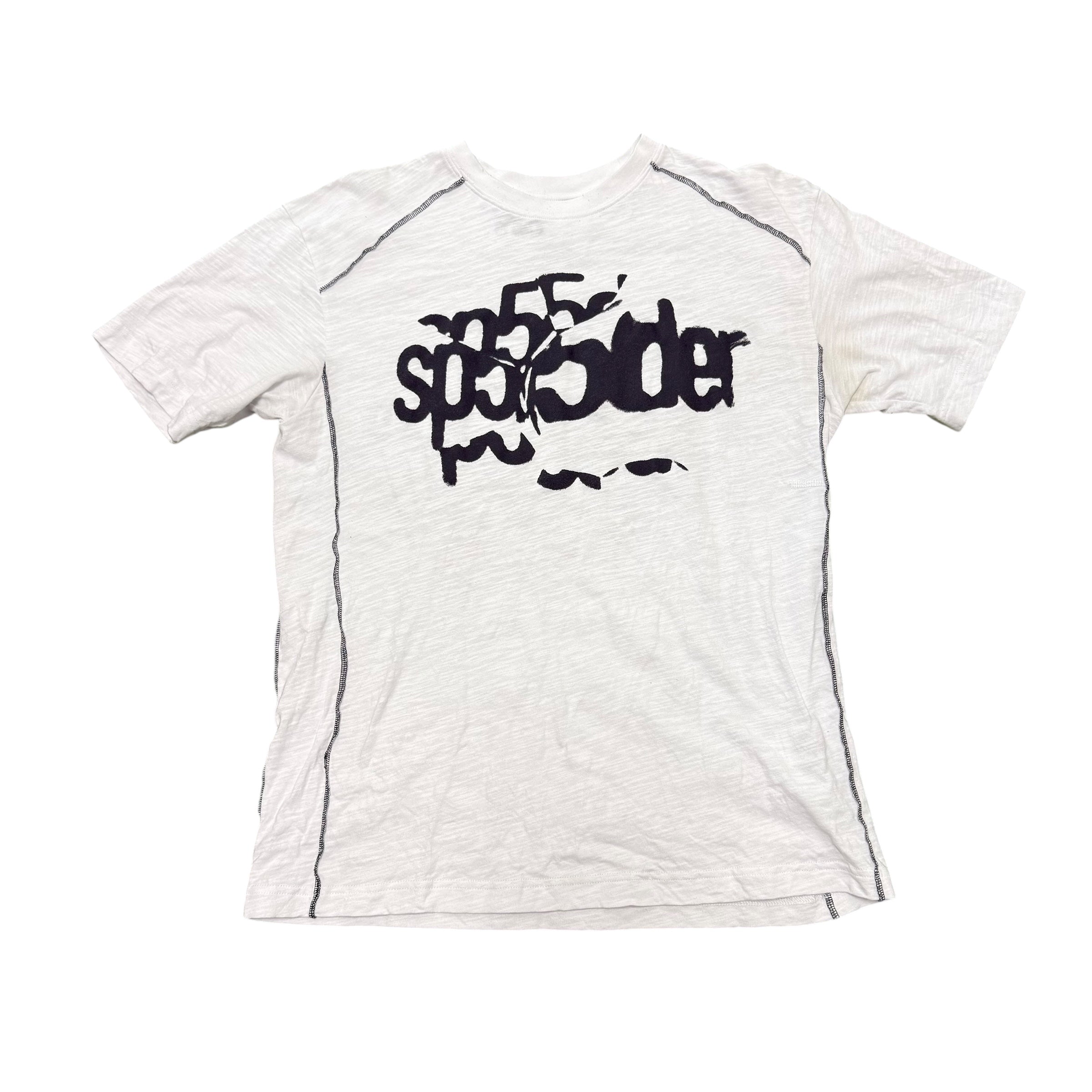 Sp5der SS25 Contrast Stitch Tee White