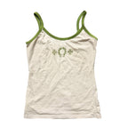 Chrome Hearts White and Green Horseshoe Short Camisole Top
