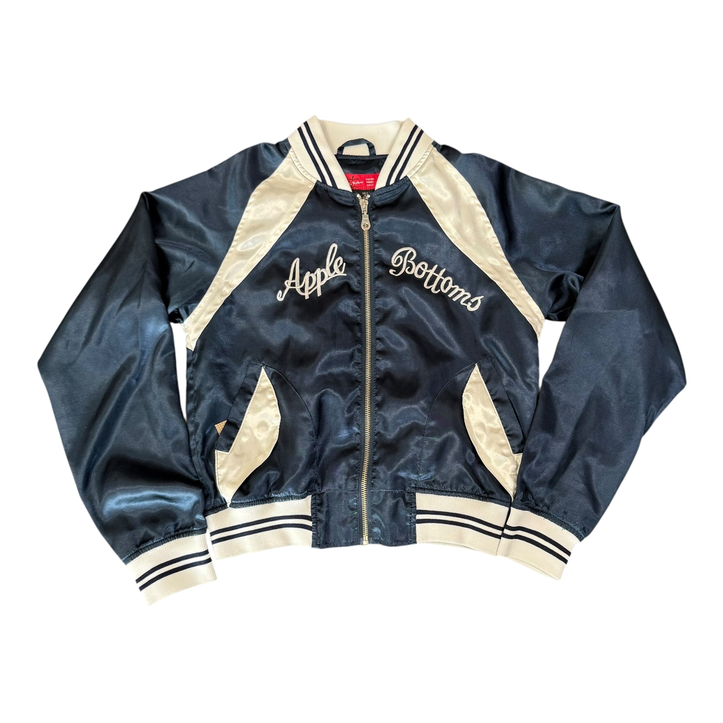 Navy Apple Bottoms Bomber Jacket