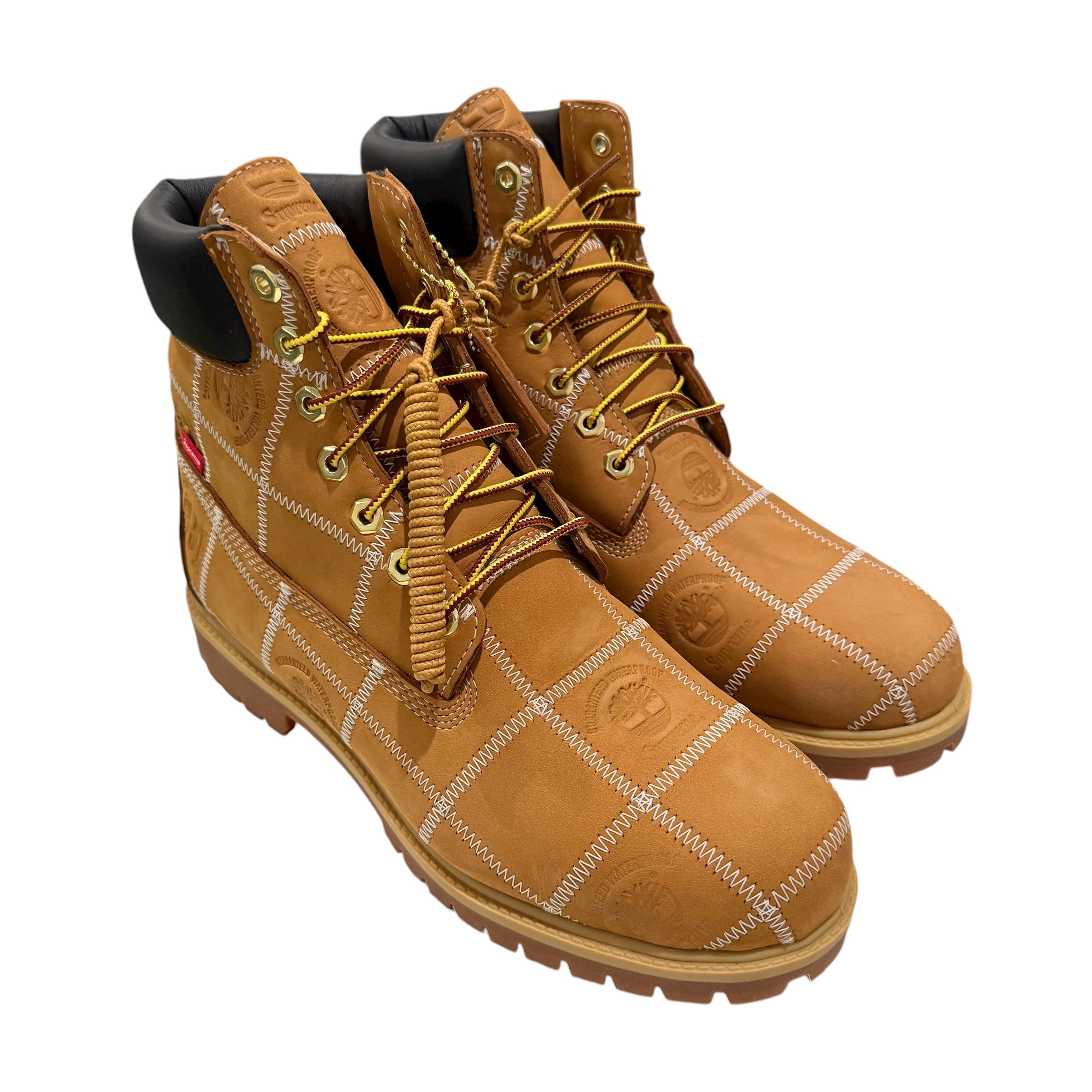 NEW Supreme x Timberland Patch Boots Wheat
