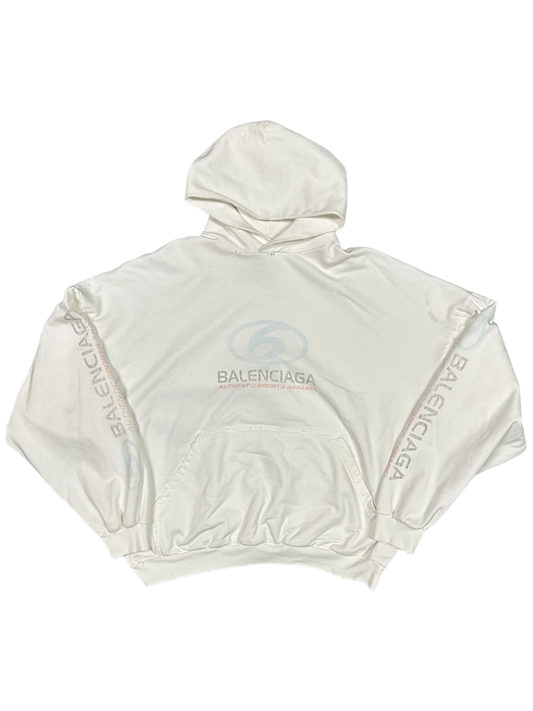 White Balenciaga Authentic Sports Hoodie