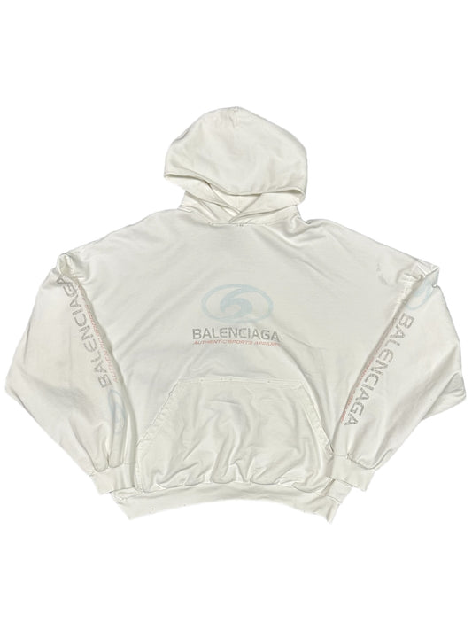 White Balenciaga Authentic Sports Hoodie