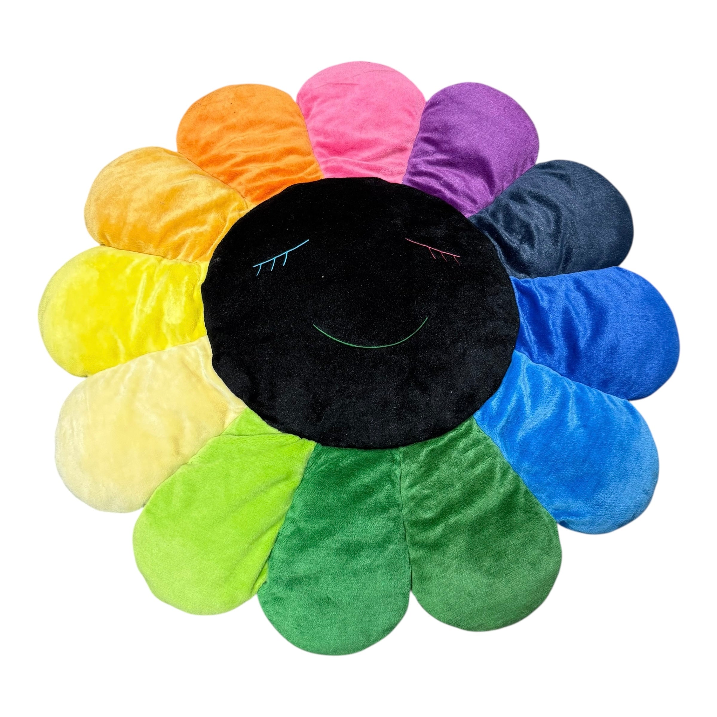 Kaikai Kiki Flower Cushion Rainbow & Black