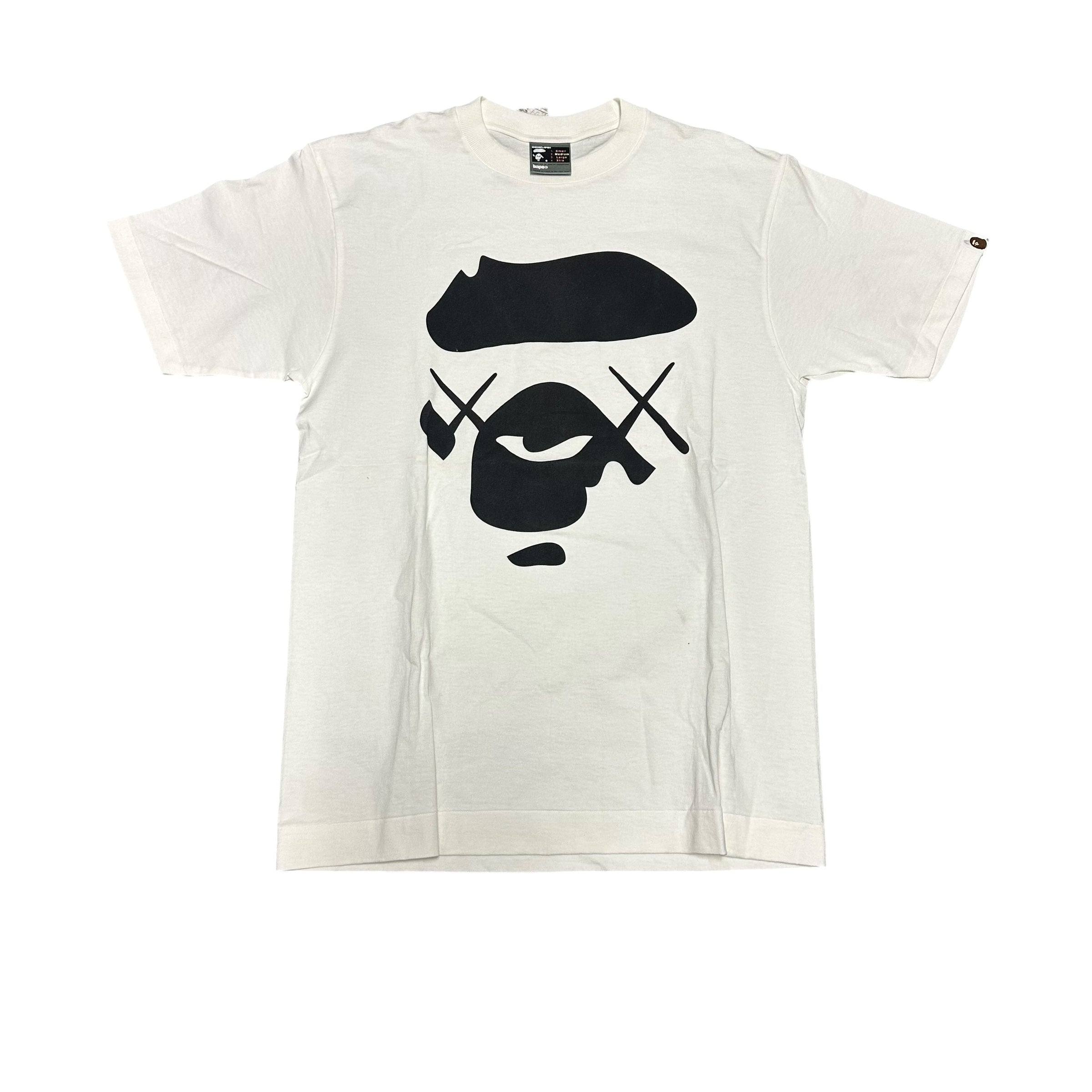 Y2k White Bape Ape X Kaws  Tee
