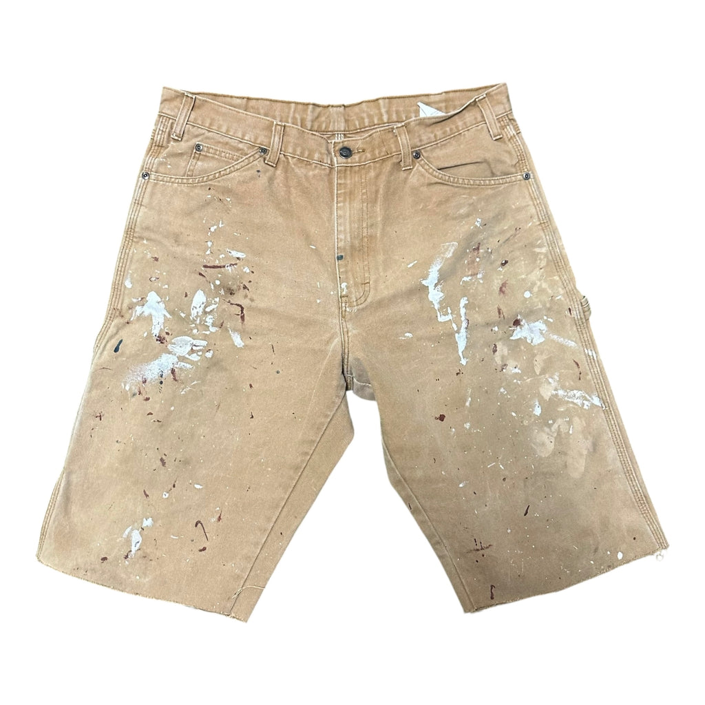 Tan Dickies Paint Splatter Shorts (36)