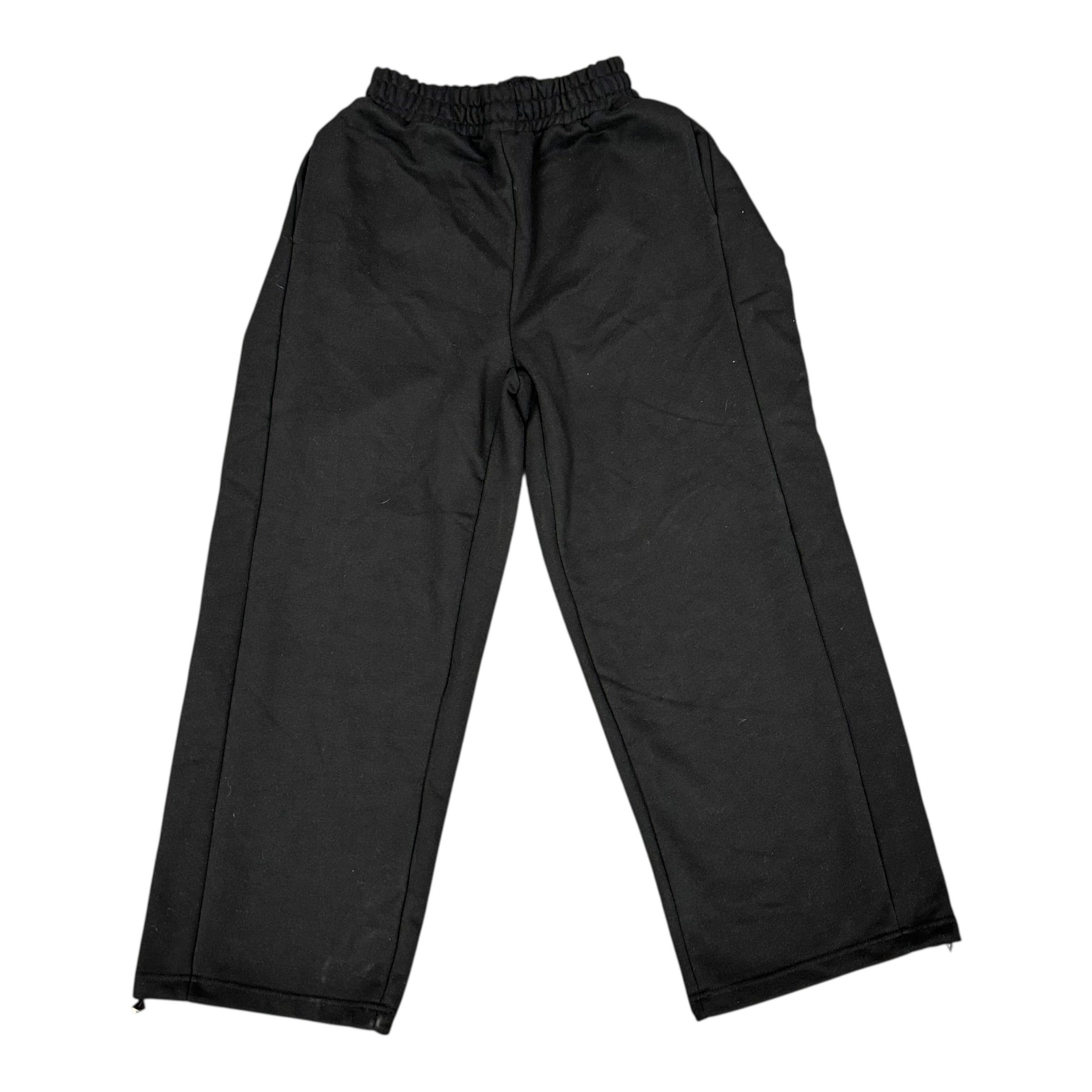 Wide Leg Black Sweatpant