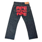 A Bathing Ape "Ape Shall Never Kill Ape" Denim Pants