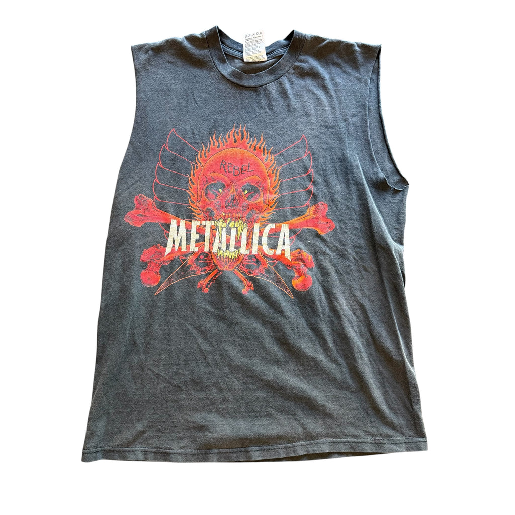 Faded Black Metallica Cut Off Shirt