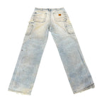 Vintage Carhartt Double Knee Light Wash Paint Splatter Pants (33)