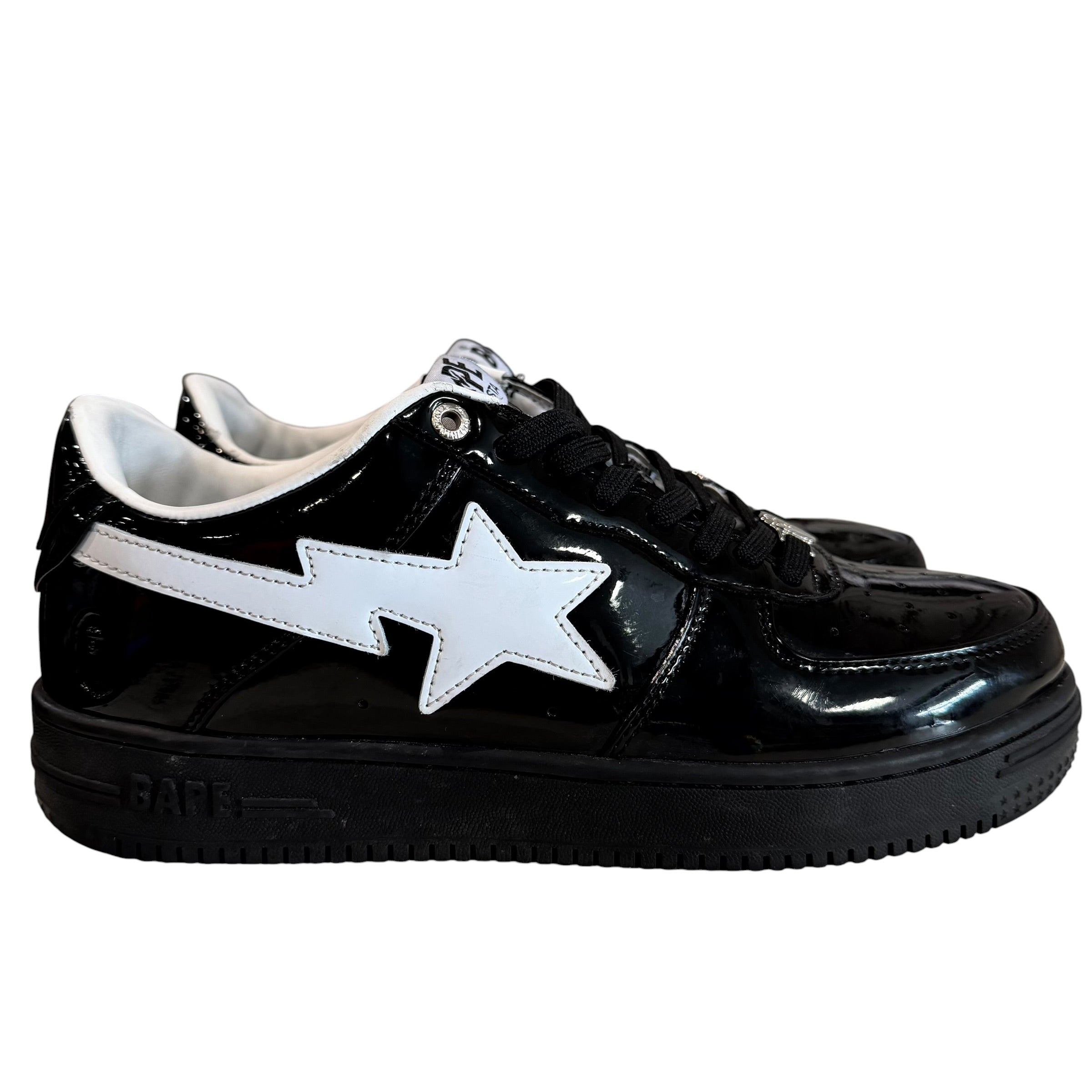Bape Sta Patent Blk/Wht Sneakers (No Box)