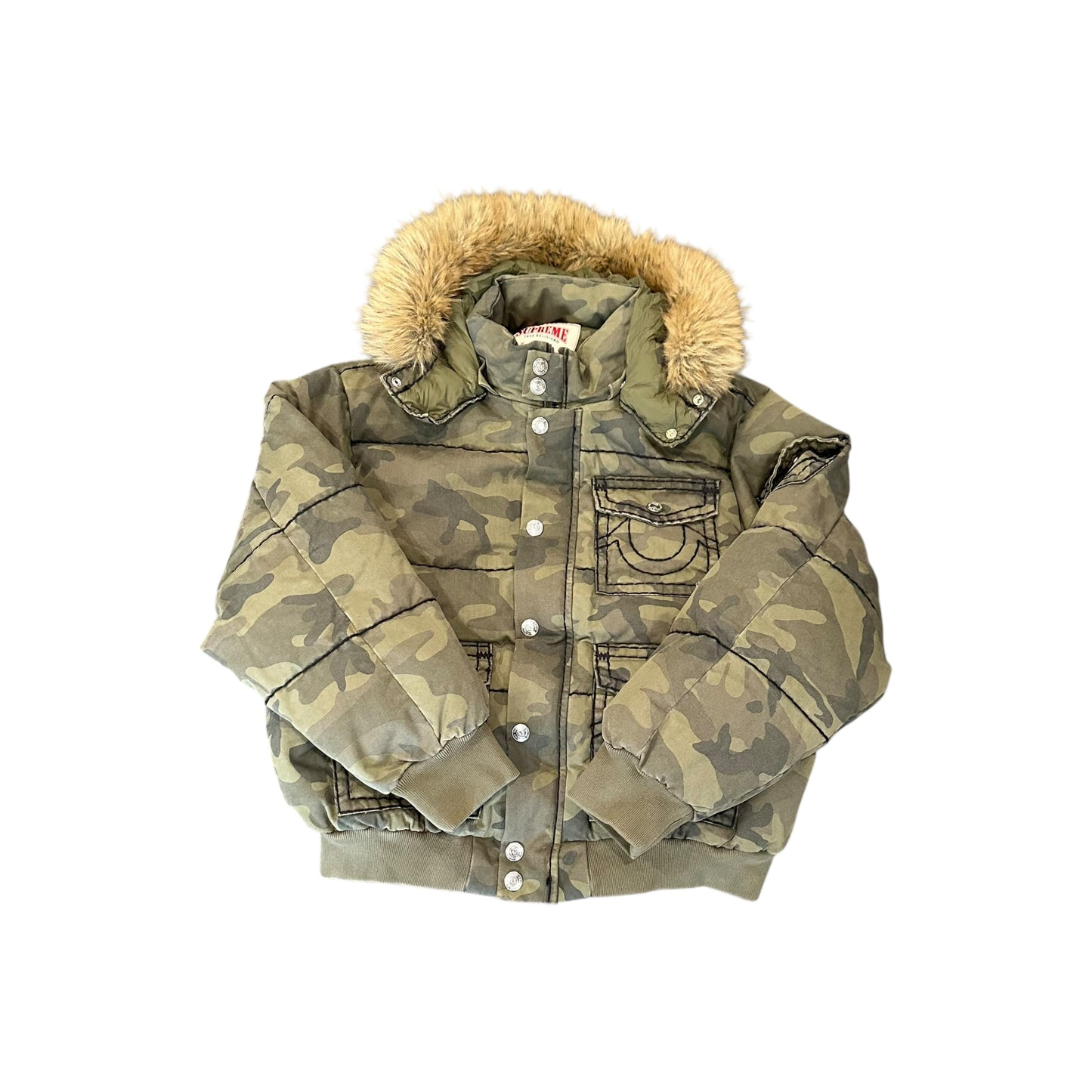 Brand New Supreme X True Religion Puffer Jacket Green